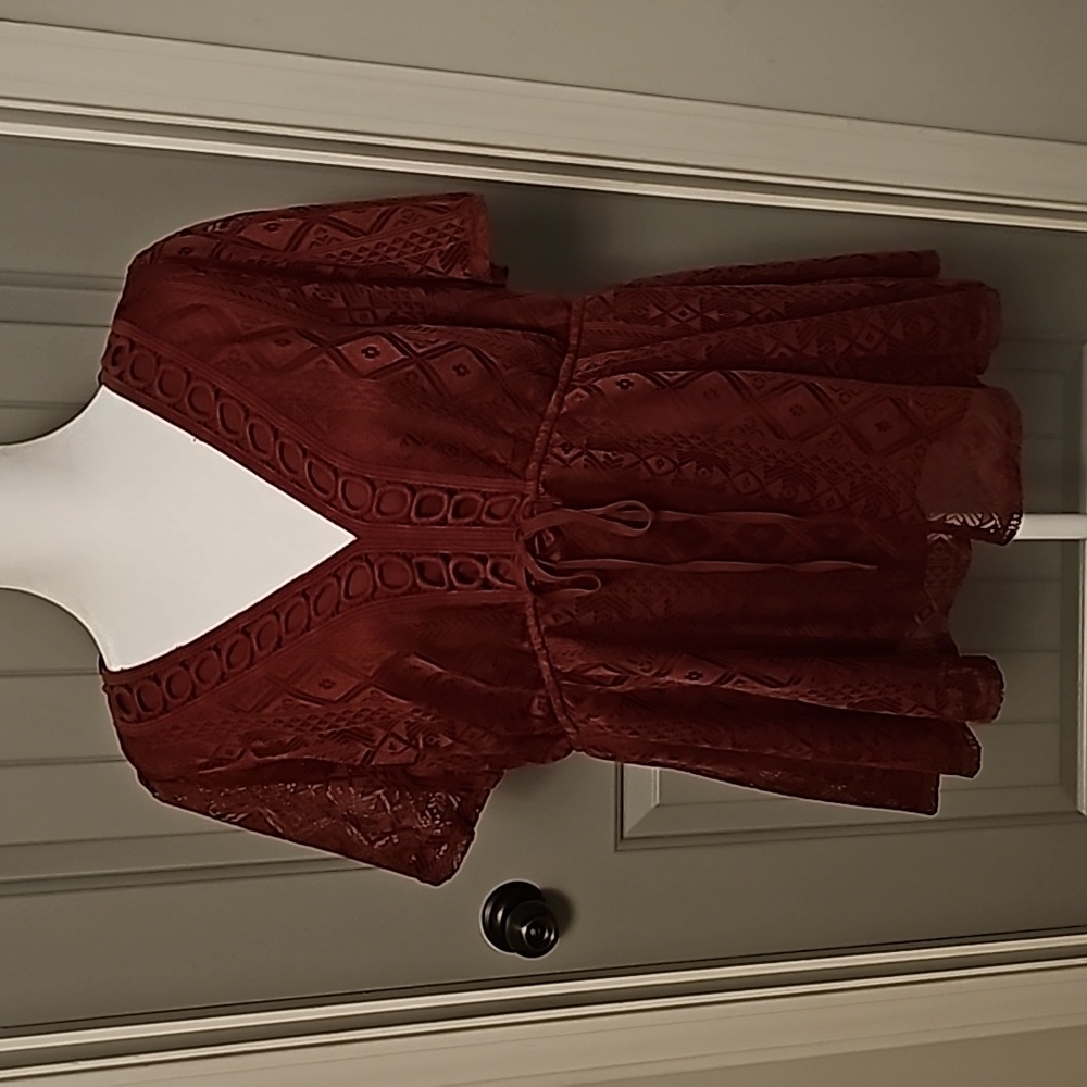 Torrid size 0 fired brick babydoll blouse